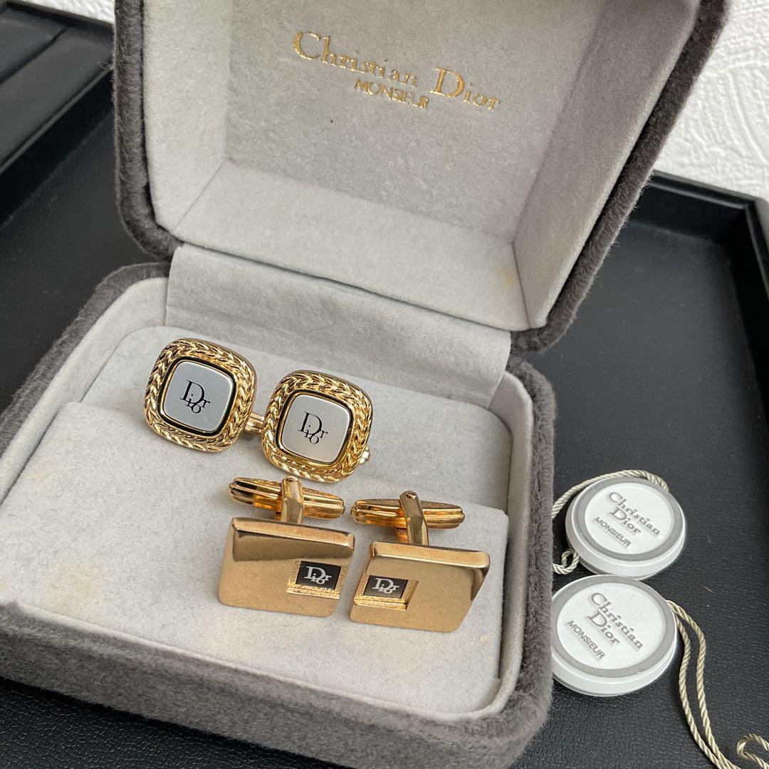Christian Dior カフリンクス２セット ゴールド