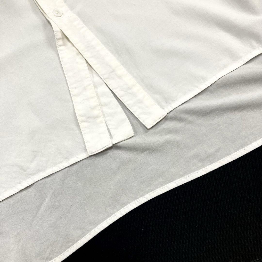Y's BROADCLOTH DOUBLE PLACKET SHIRT 白1
