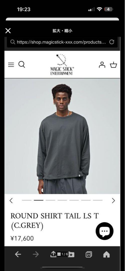 トップス MAGICSTICK ROUND SHIRT TAIL LS T C.GREY