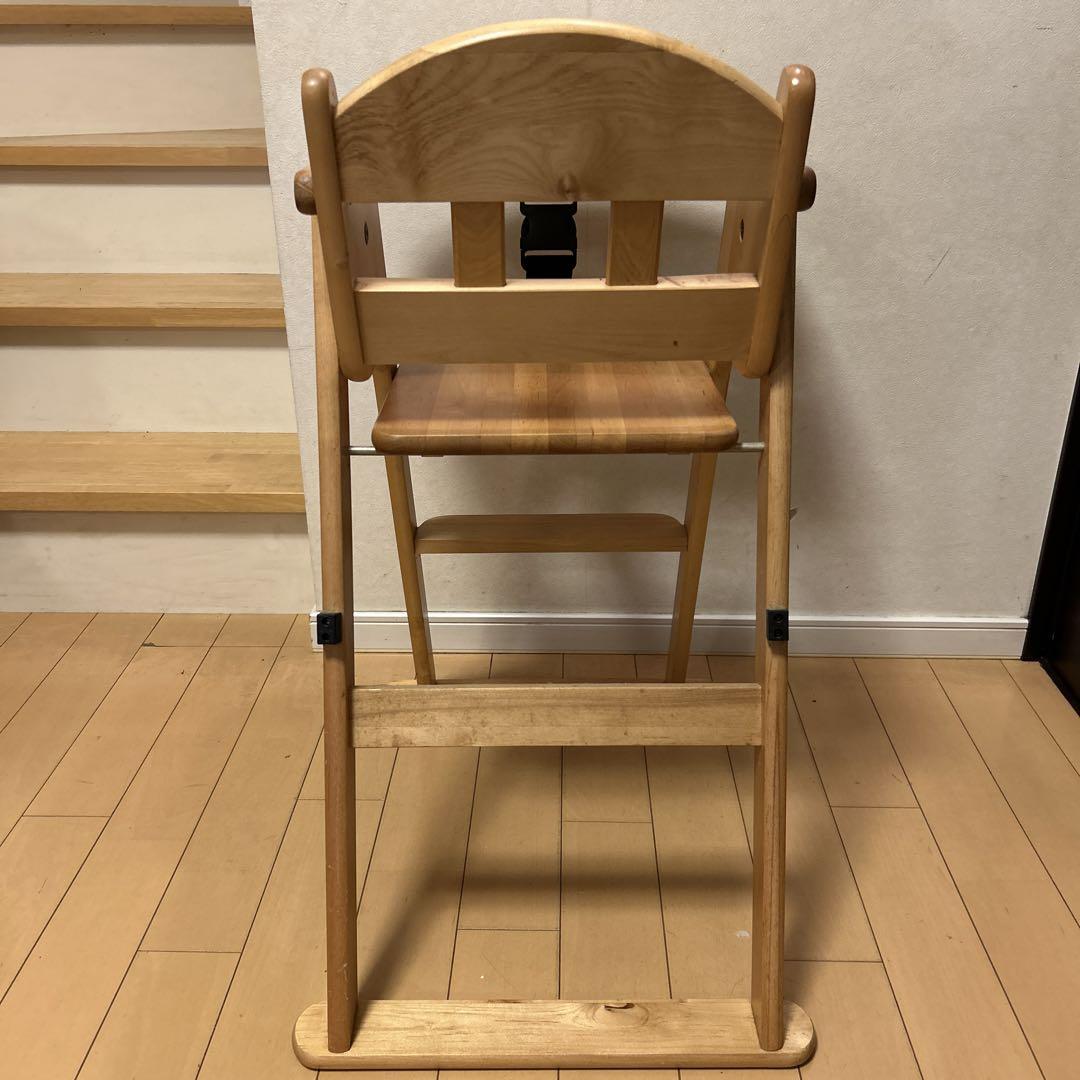 【美品✨】澤田木工所 天然木 折りたたみ式 ハイチェア キッズ ベビー