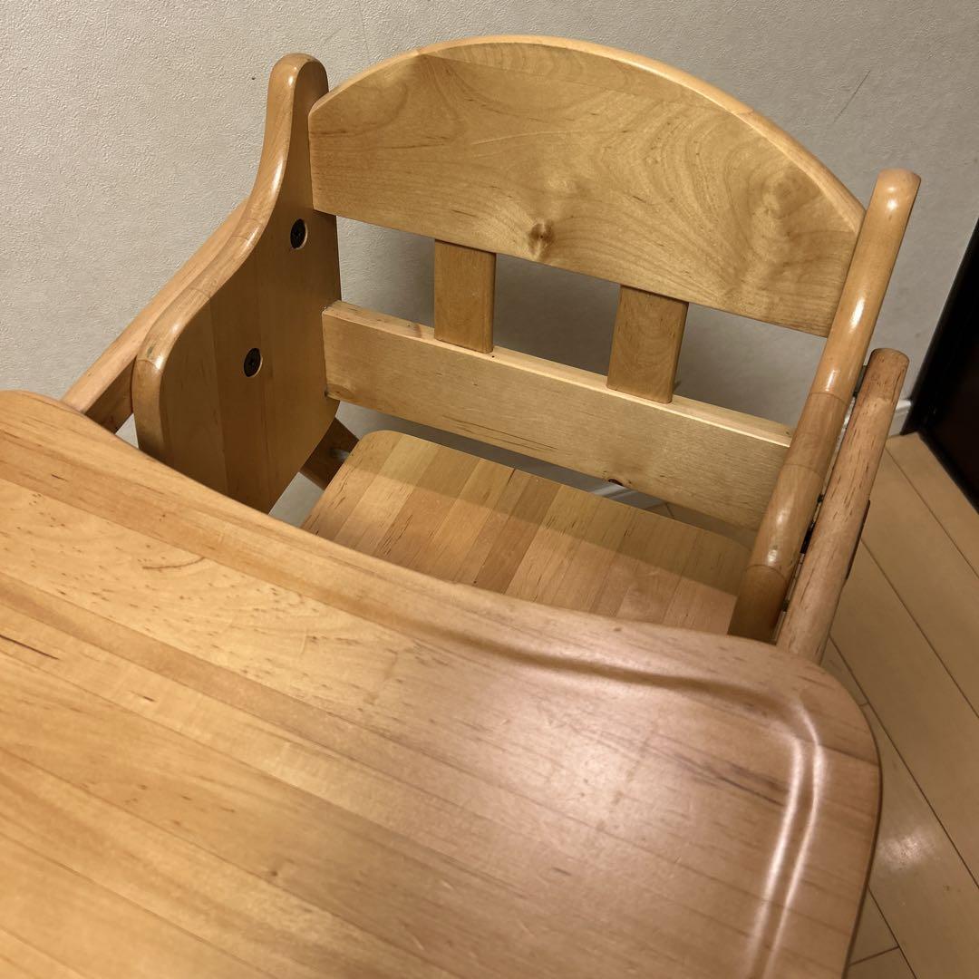 【美品✨】澤田木工所 天然木 折りたたみ式 ハイチェア キッズ ベビー