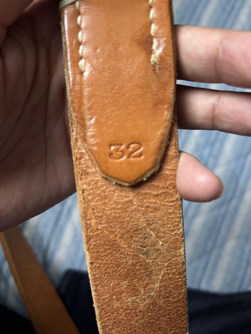 The Flat Head ブラウンレザーベルト 32サイズ　フラットヘッド