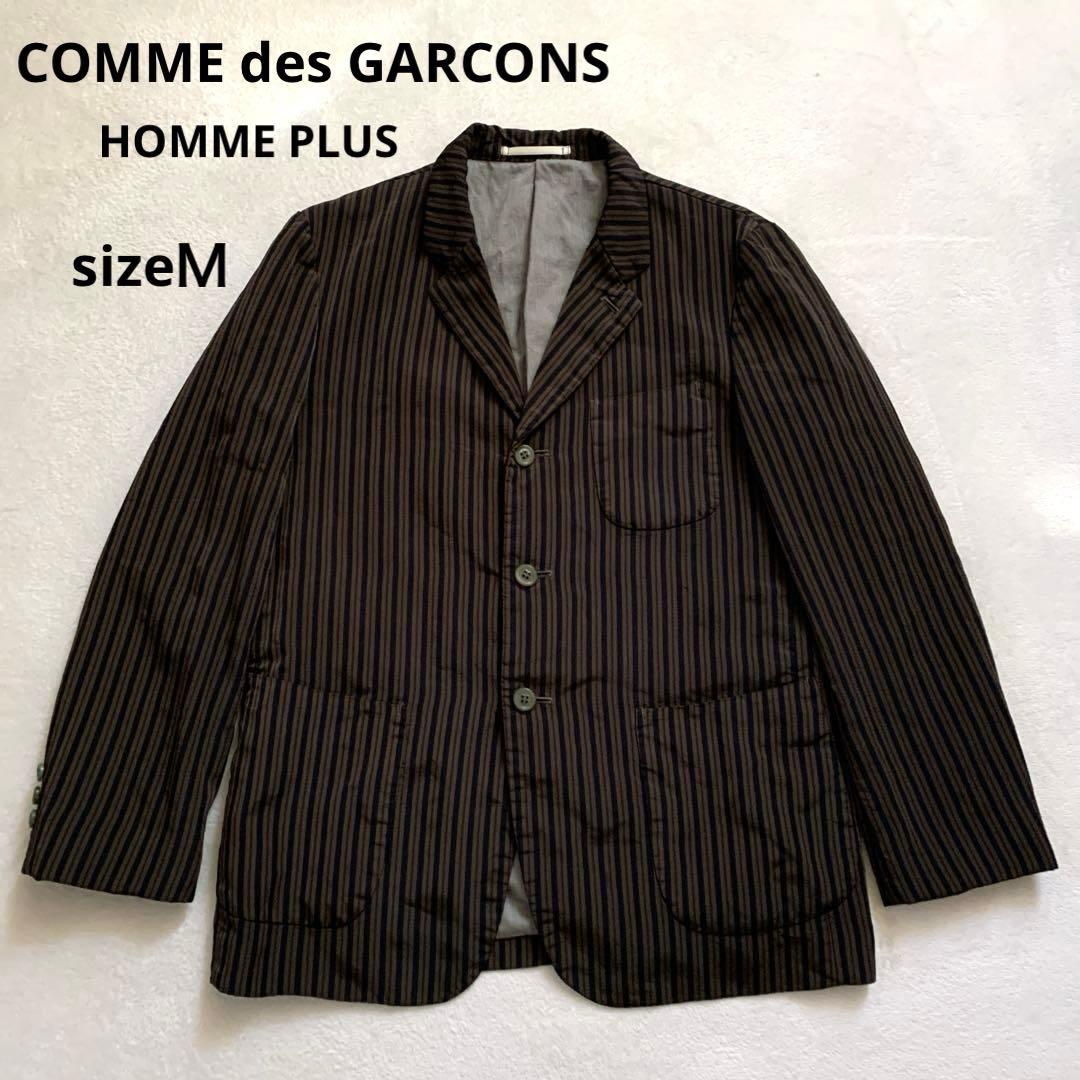 コムデギャルソンオムプリュス テーラードジャケット M ブラウン系 ストライプM COMME des GARCONS HOMME PLUS