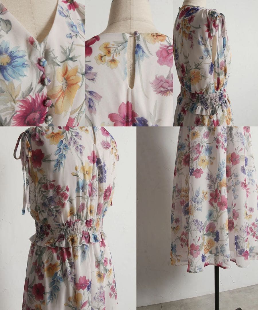 新品未開封*トッコ 肩ドロストリボンフラワーシャーリングワンピース ピンク春夏 新品未開封*トッコ 肩ドロストリボンフラワーシャーリングワンピース ピンク春夏