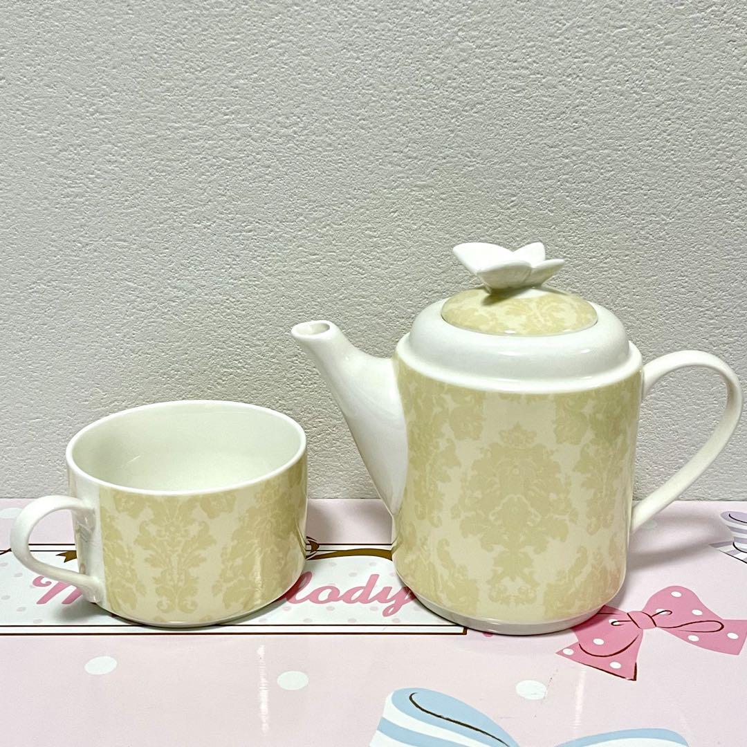 【美品】ティーポット ＆ カップ セット 重ねて収納 場所取らない