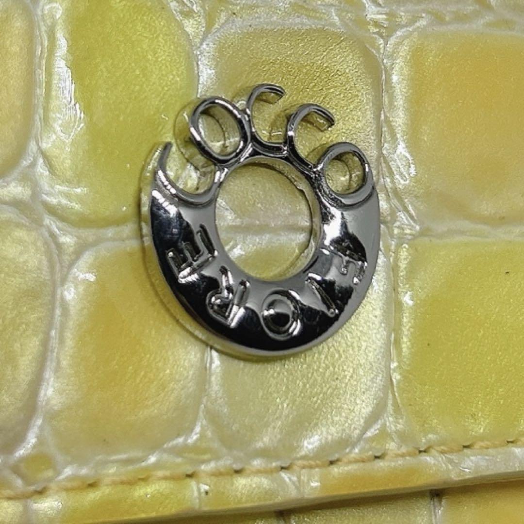 COCCO FIORE未使用品☆財布 がま口 クロコ押 三つ折 エナメル 人気 高 品質ファッション - COCCO FIORE未使用品☆財布 がま口