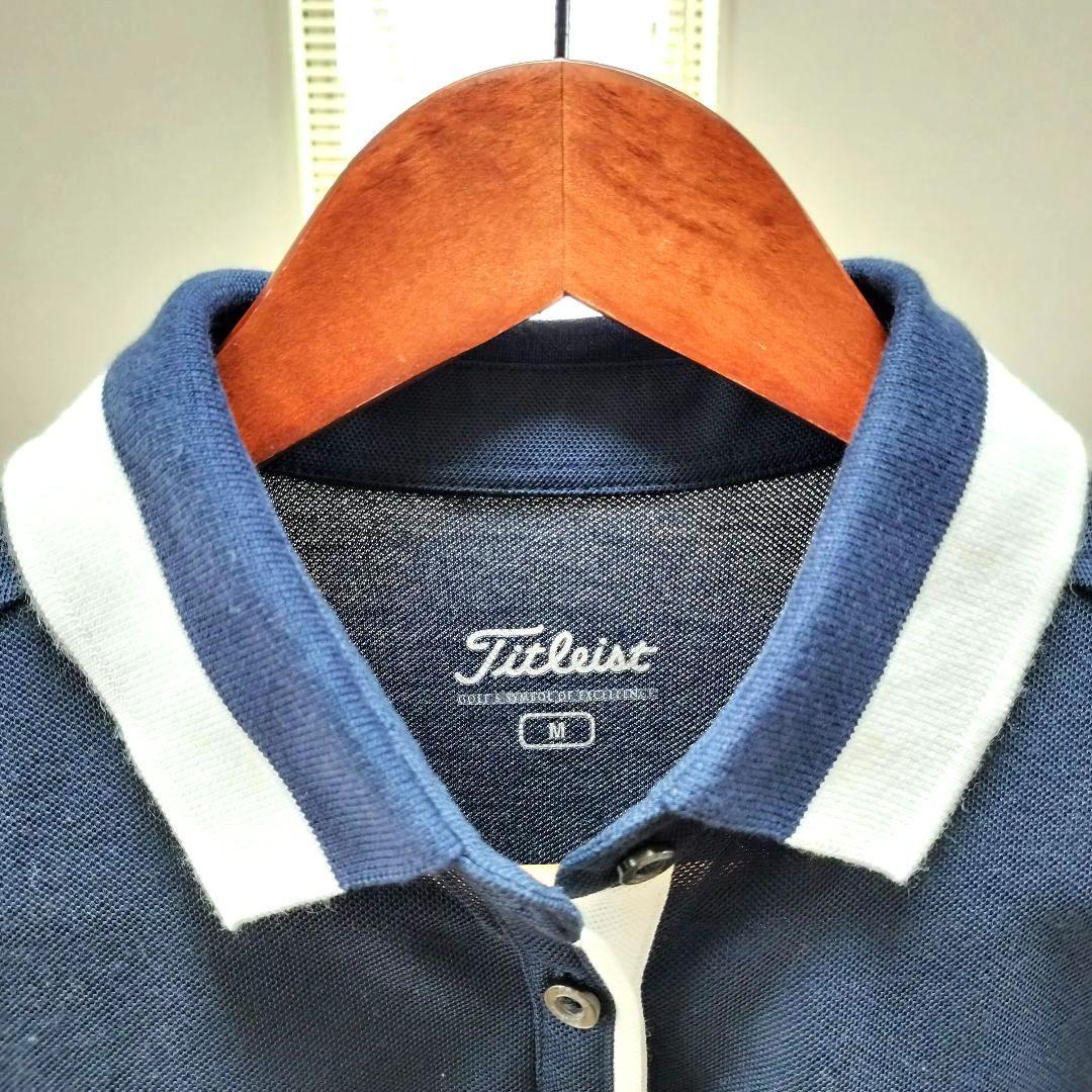 TITLEIST タイトリスト　半袖　ポロ　ワンピース　バイカラー　ネイビー　М