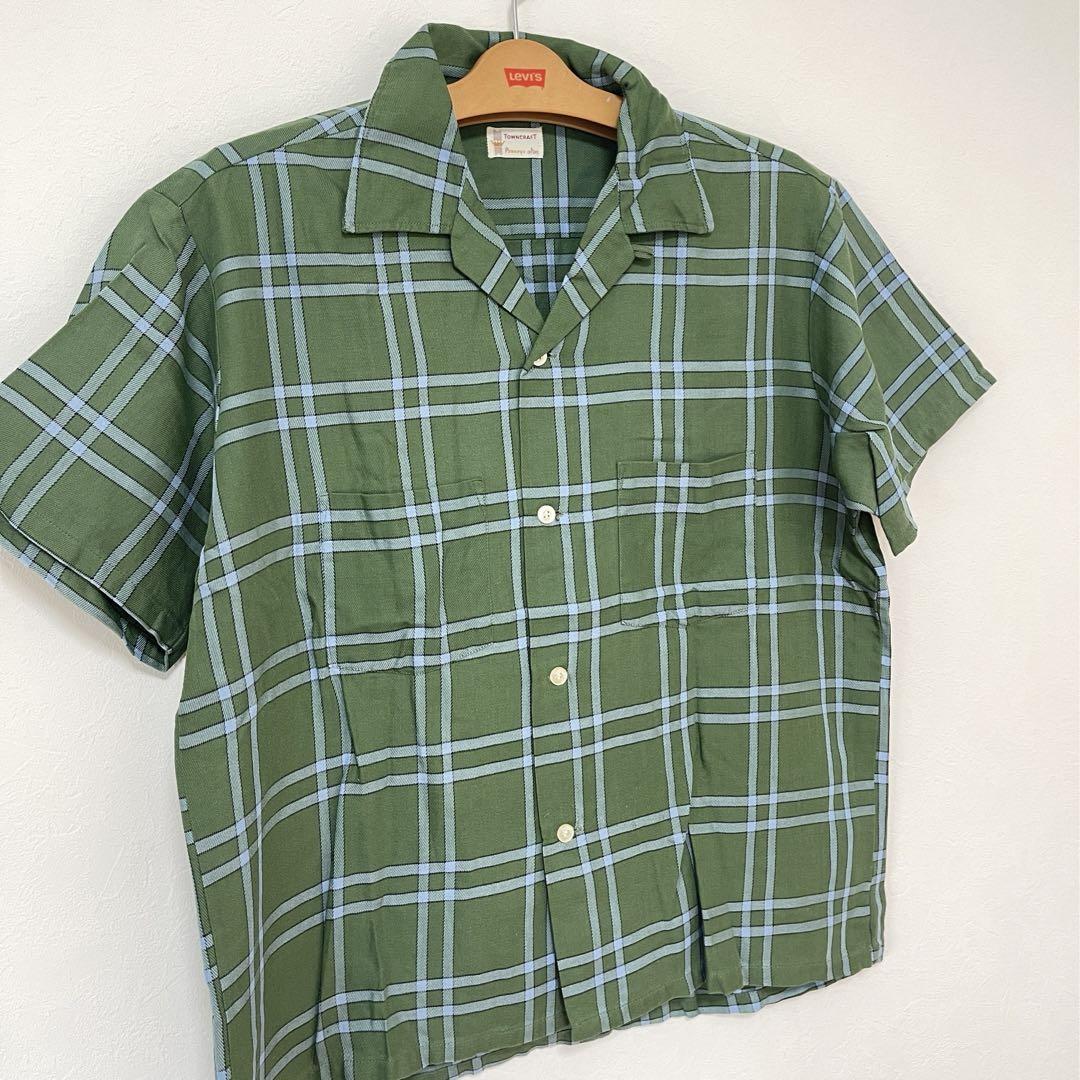 60s VINTAGE タウンクラフト半袖 シャツ サイズL 画像2