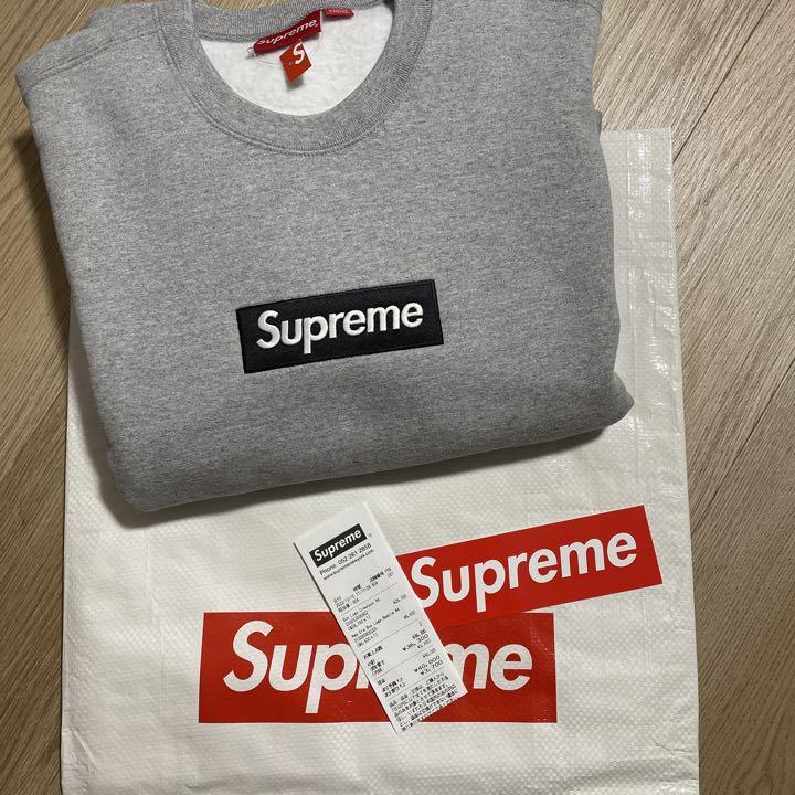 ついに再販開始！】 スウェット Supreme L Grey Crewneck Logo Box ...