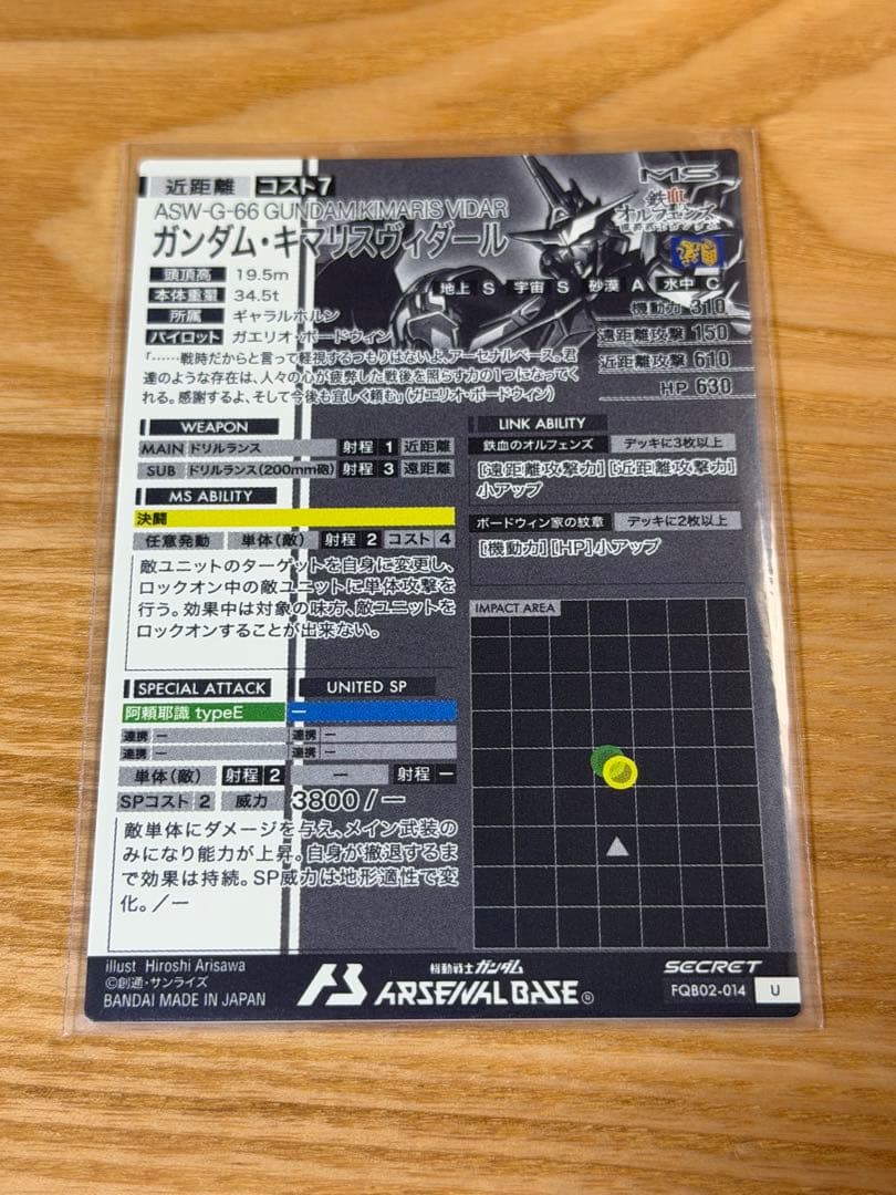 ガンダムアーセナルベース キマリスヴィダール シークレット sec ガンダムアーセナルベース キマリスヴィダール シークレット sec