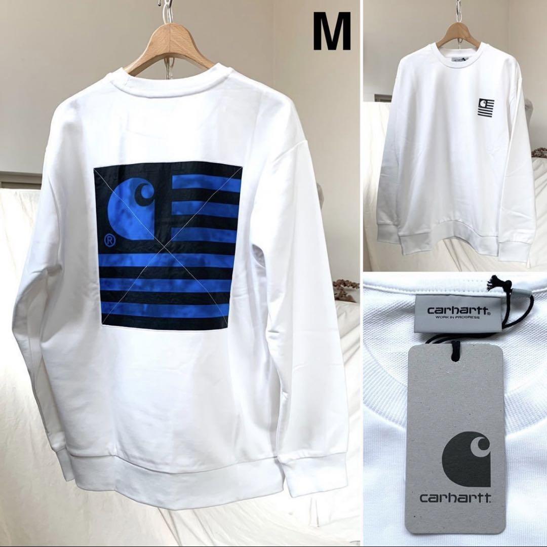 新品 Carhartt WIP フラッグパッチ ロゴ スウェット メンズ 白 新品 Carhartt WIP フラッグパッチ ロゴ スウェット メンズ 白