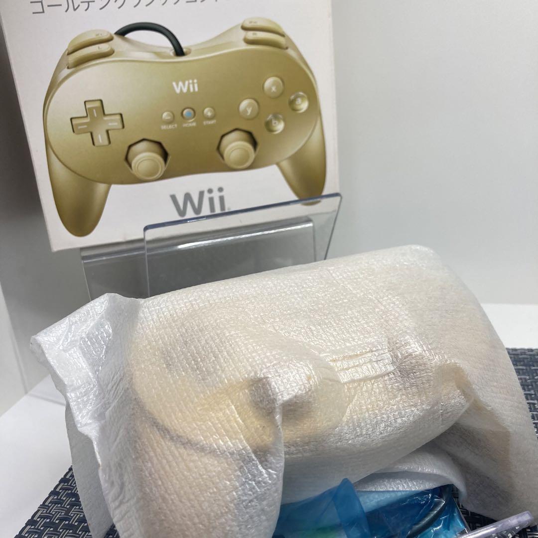 【新品未使用】Wii WiiU クラシックコントローラーProゴールデン 金色c
