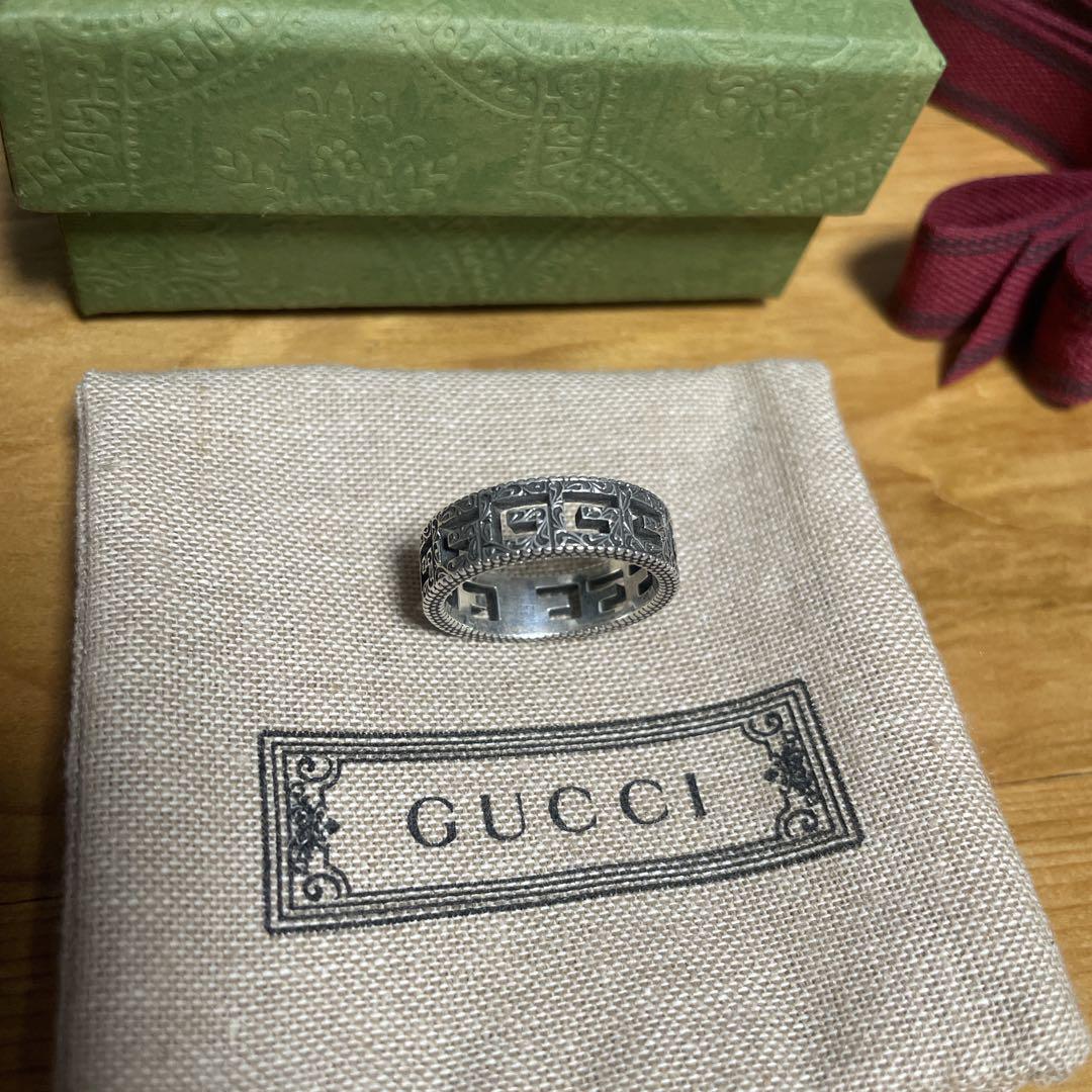 GUCCI グッチ アラベスク スクエアスリムリング Gリング Ag925