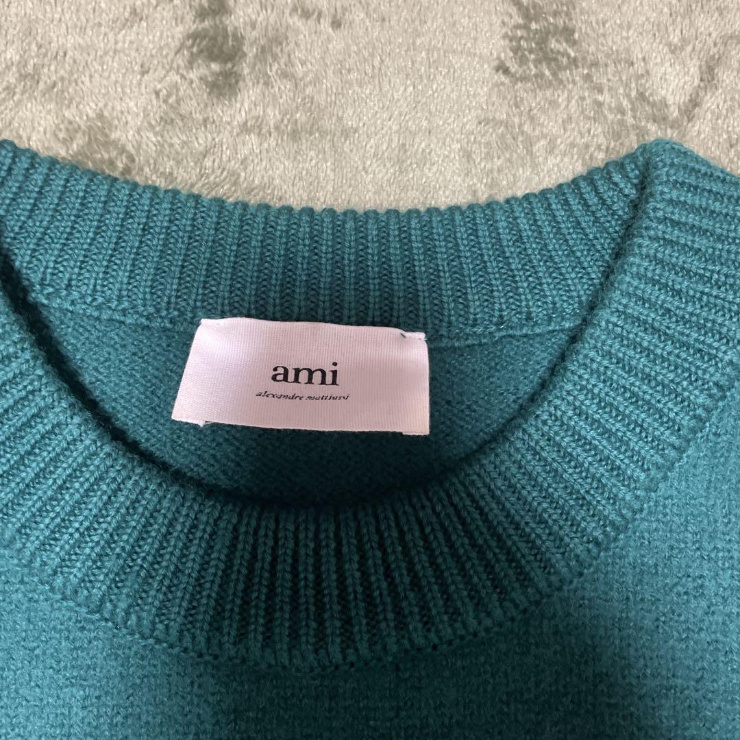 ami paris ハートロゴ グリーン ニット セーター L