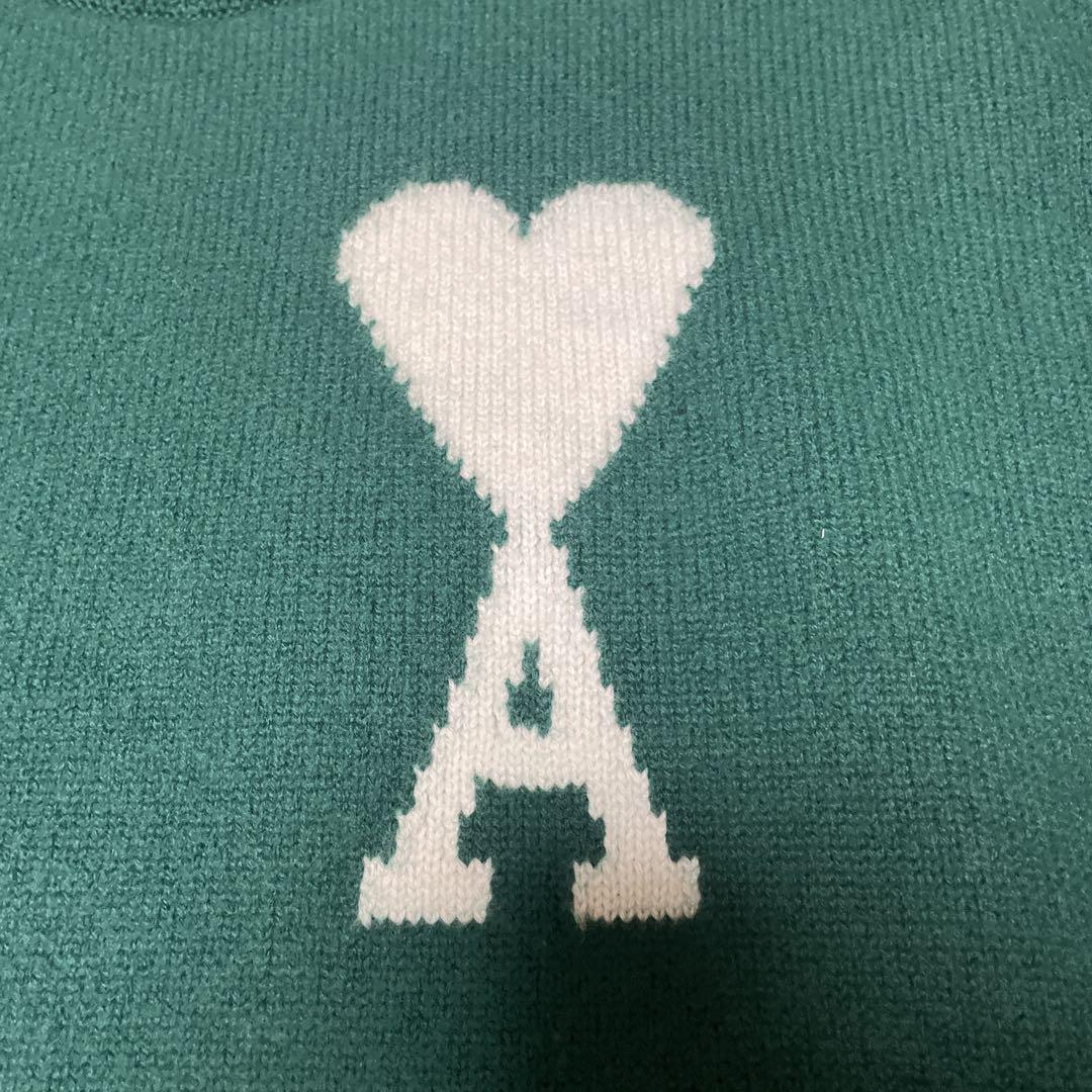 ami paris ハートロゴ グリーン ニット セーター L
