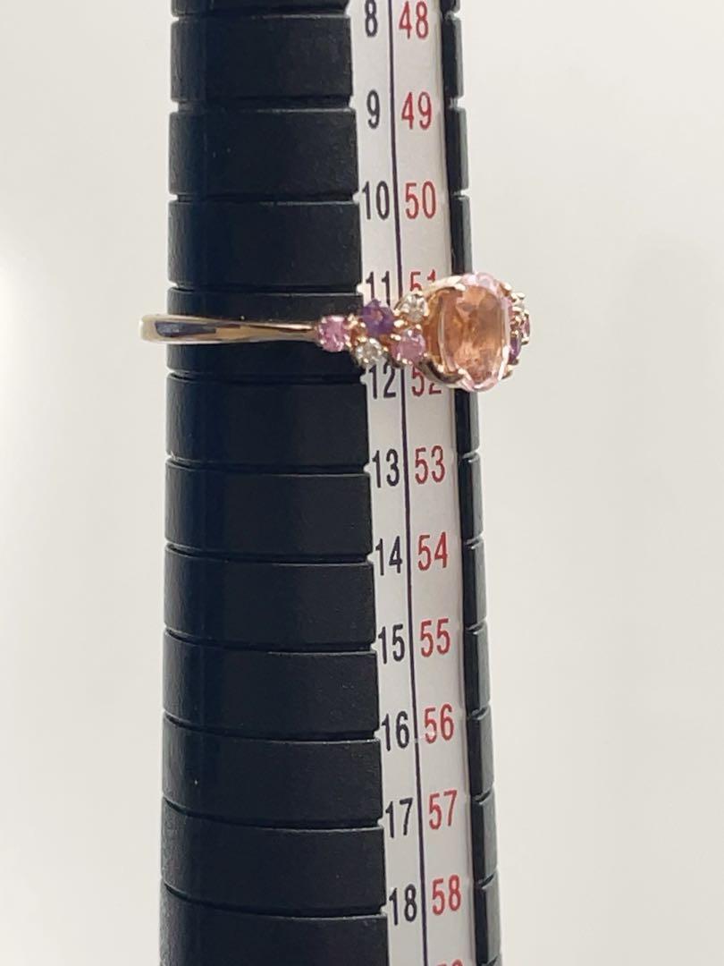 モルガナイト0.53ct ピンクサファイア ダイヤモンド リング k18pg