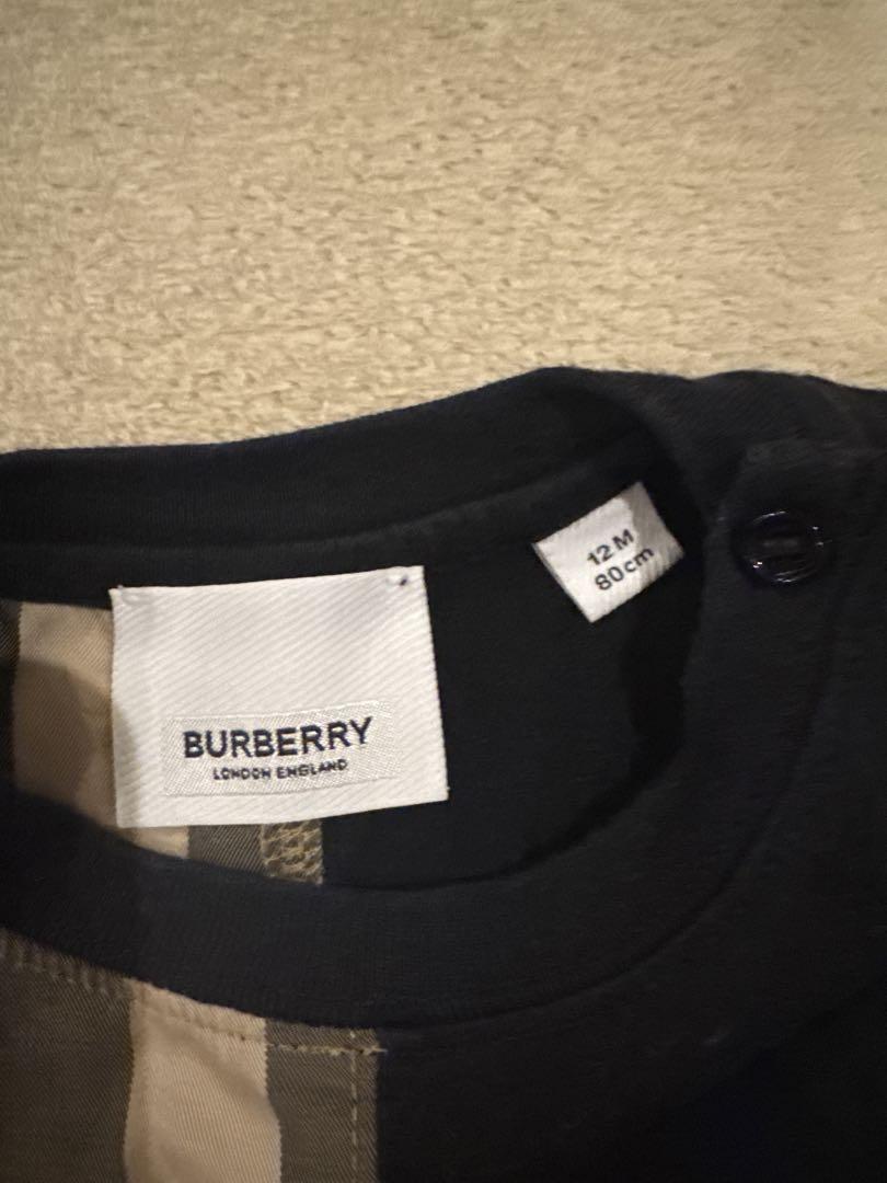 6M68㎝　バーバリー現行タグワンピースセット BURBERRY バーバリー ワンピース 80サイズ チェック×ブラック