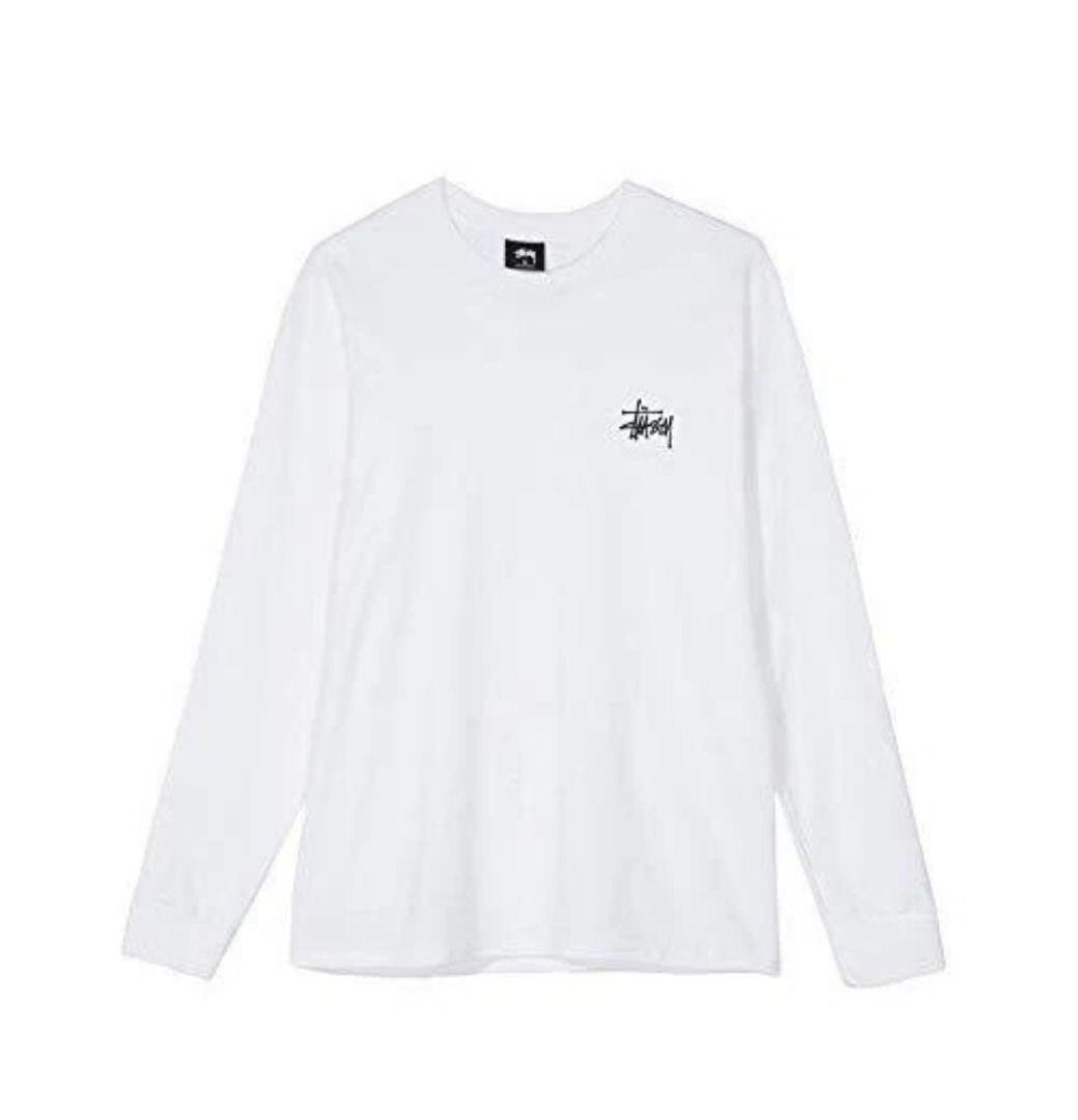 ステューシー BASIC STUSSY ロンティ ロングTシャツ 白 Lサイズ