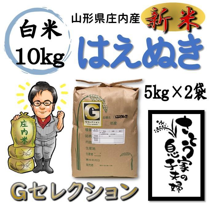 新米　山形県庄内産　はえぬき　白米10kg　Ｇセレクション