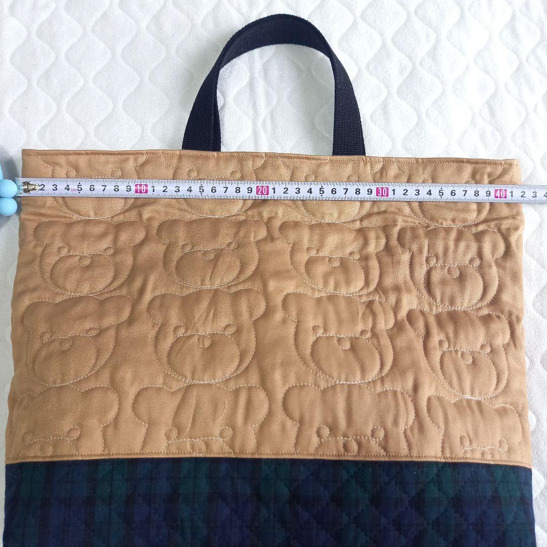 レッスンバッグ　　くまさんキルト　　　　　　　　　通園バック　　　　ハンドメイド