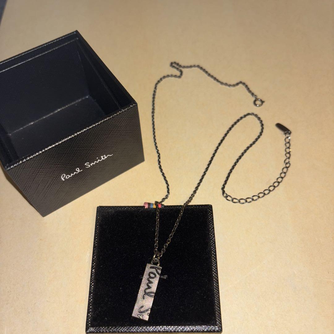 ✨Paul Smith プレートネックレス 箱付 メンズネックレス Paul Smith ブラック プレートネックレス - メルカリ