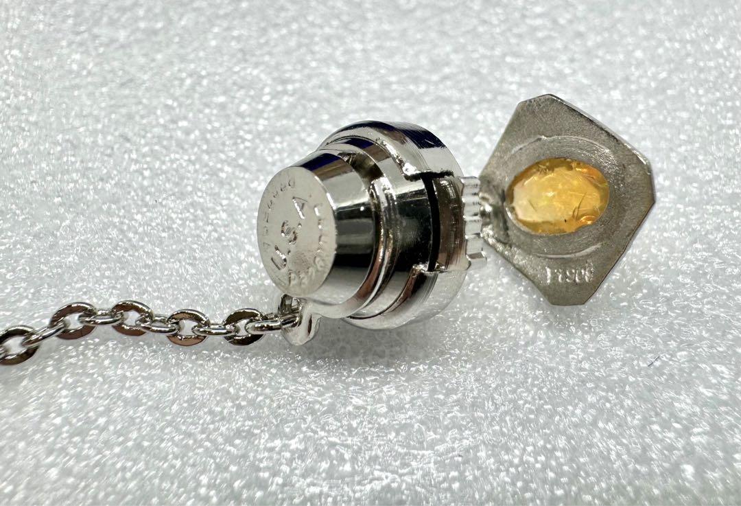 【美品★高級★希少】暖色系オパール　ネクタイピン　タイタックチェーン Pt900