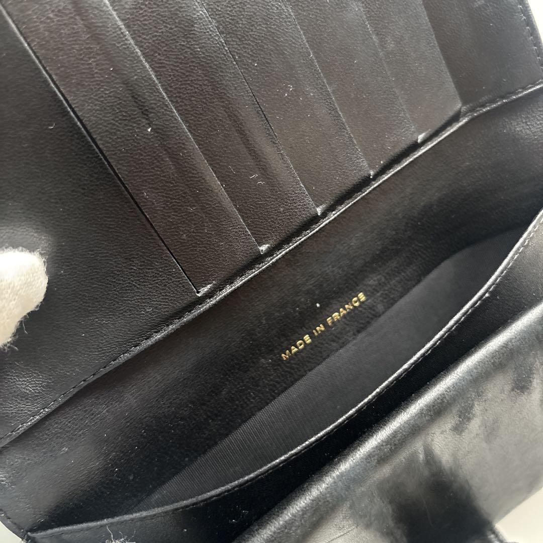 鑑定済　シャネル CHANEL ココマーク キャビアスキン 長財布 黒　ブラック