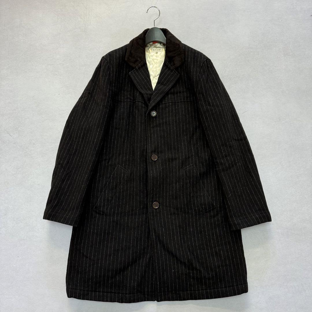 【海外 正規品】 Smith Paul 日本製 3 LONDON ストライプチェスターコート 中綿 ジャケット・アウター