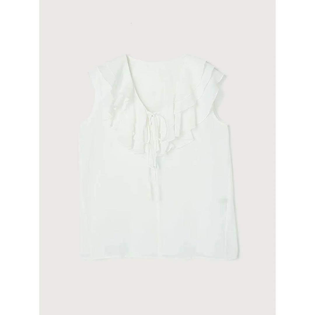 Anuans レイヤードフリルブラウス （WHITE）