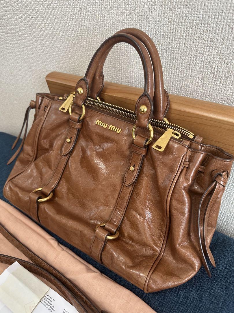 極美品 miumiu VITELLO 2wayショルダー ハンドバッグ