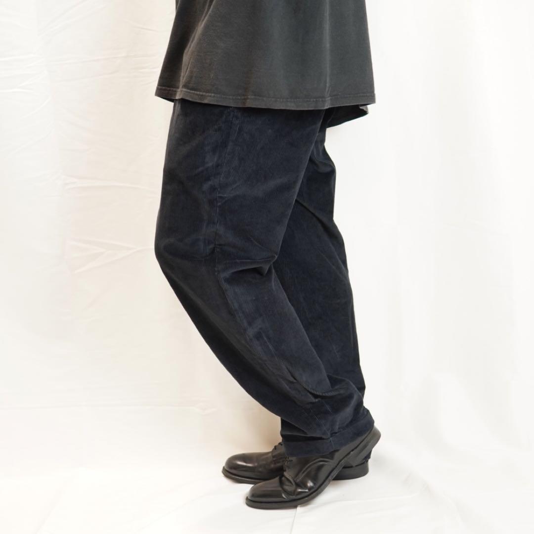 LANDS' END 2タック ダブル 太畝 コーデュロイ パンツ w35