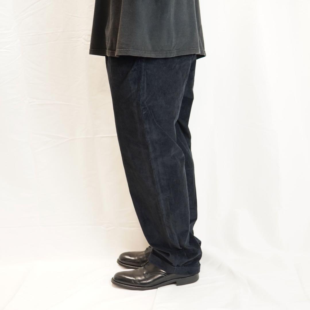 LANDS' END 2タック ダブル 太畝 コーデュロイ パンツ w35