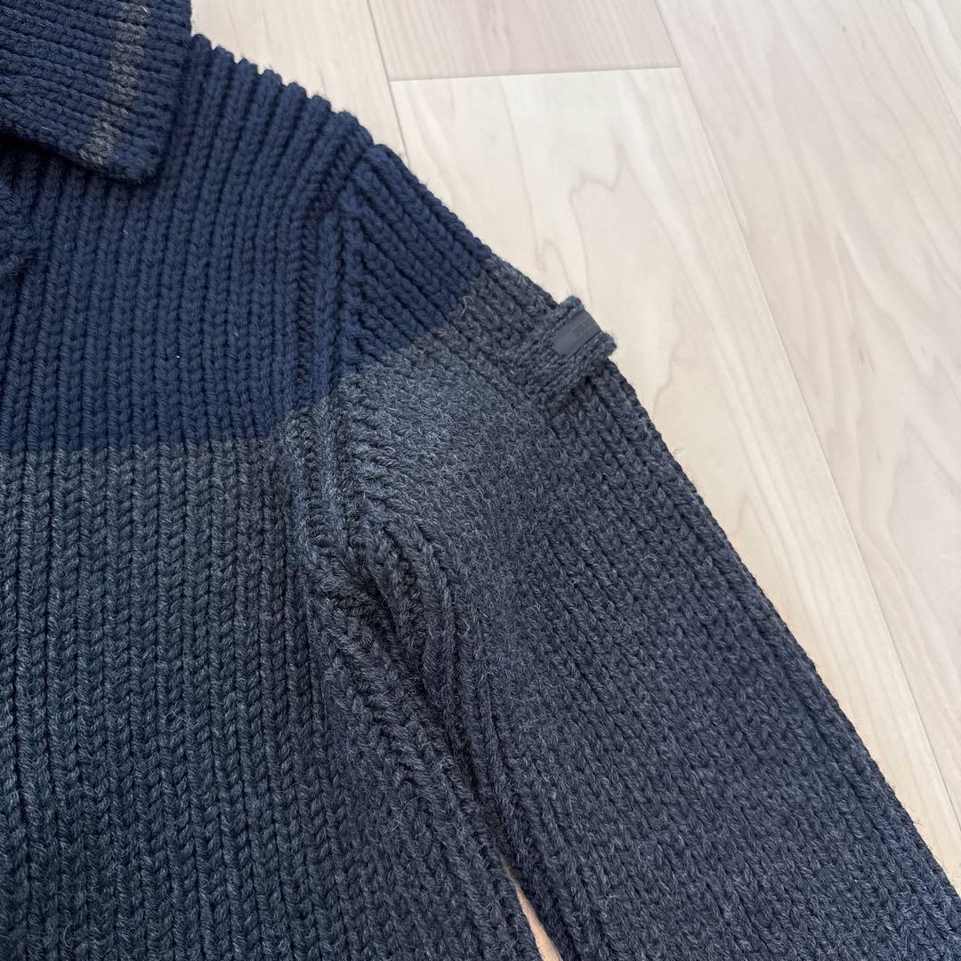 紫【新品】PRADA バイカラーニットコート PRADAアウトタグ