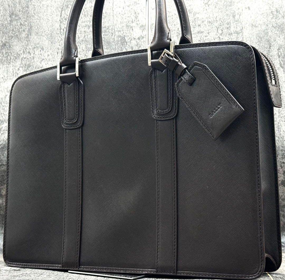 極美品 近年モデル✨Bally サフィアーノ ブリーフケース ダークブラウン