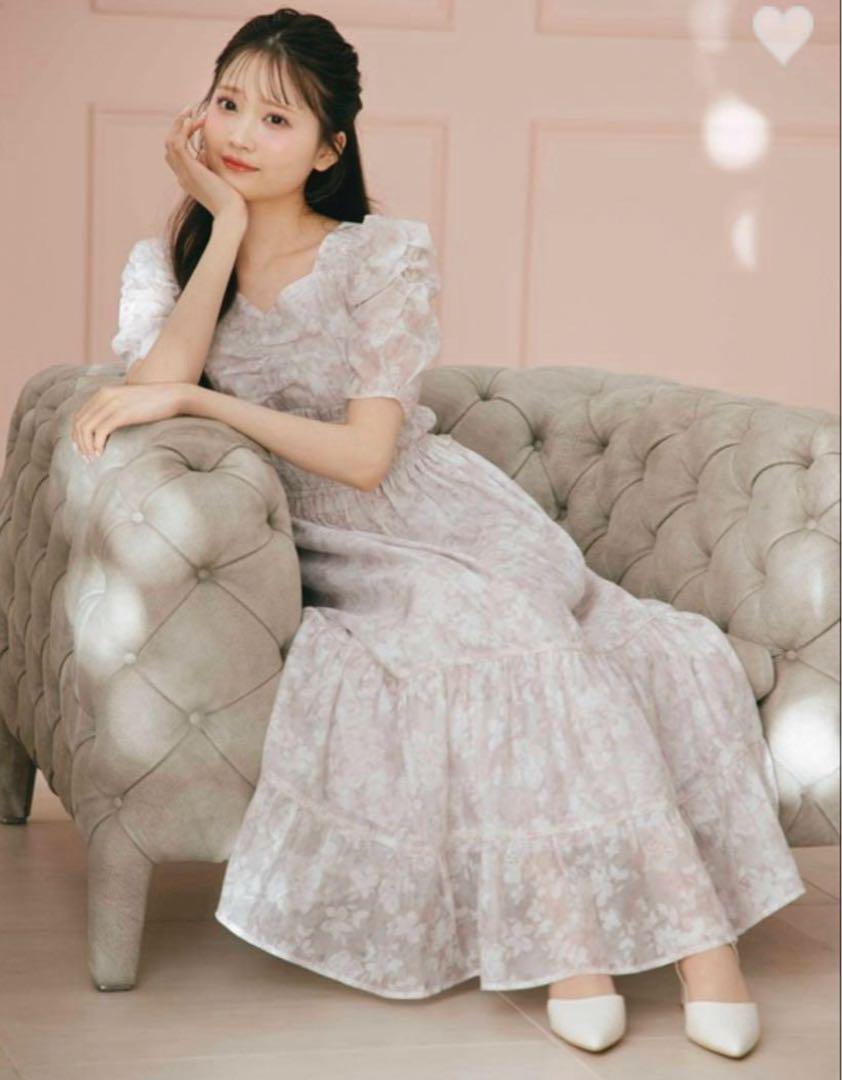 An MILLE アンミール ワンピース FlowerシャーリングOP ブラック