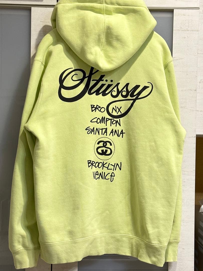 殿堂 《希少》ステューシー STUSSY ジップパーカー L デカロゴ