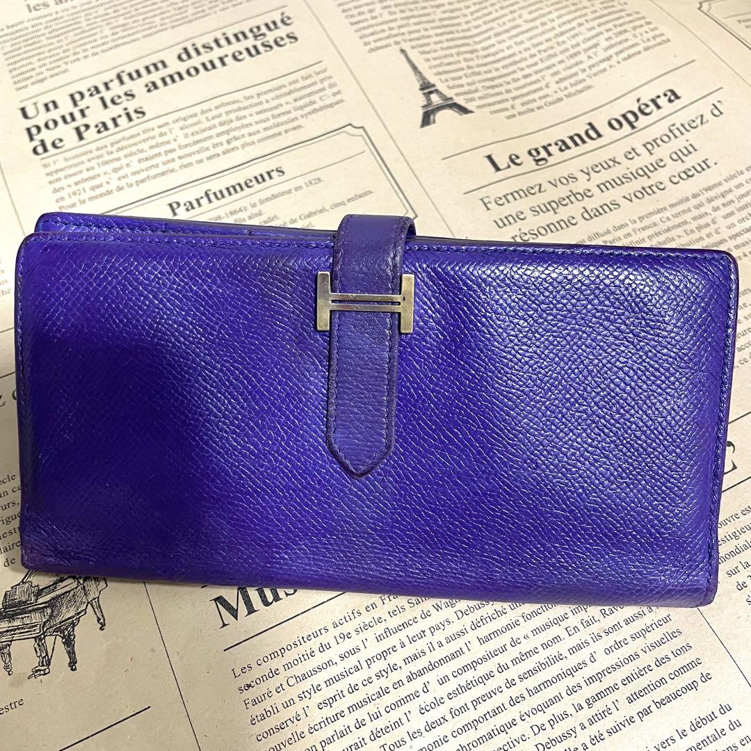 エルメス ベアンスフレ 長財布 バイオレット HERMES レディース財布