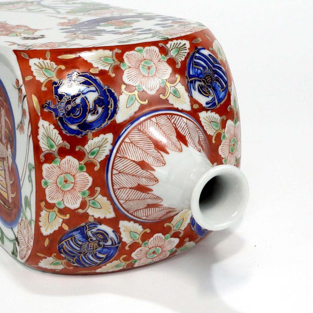 正式的 美人画 色絵金彩 角瓶 古伊万里 一輪挿し 徳利 壷 工芸品