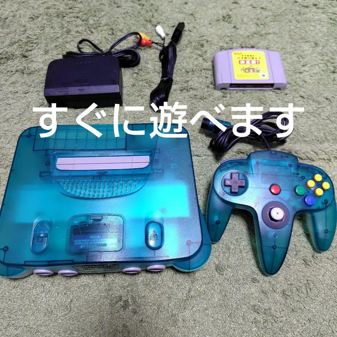 【動作確認済】ニンテンドー64　本体 クリアブルー　ソフト　セット　⑤