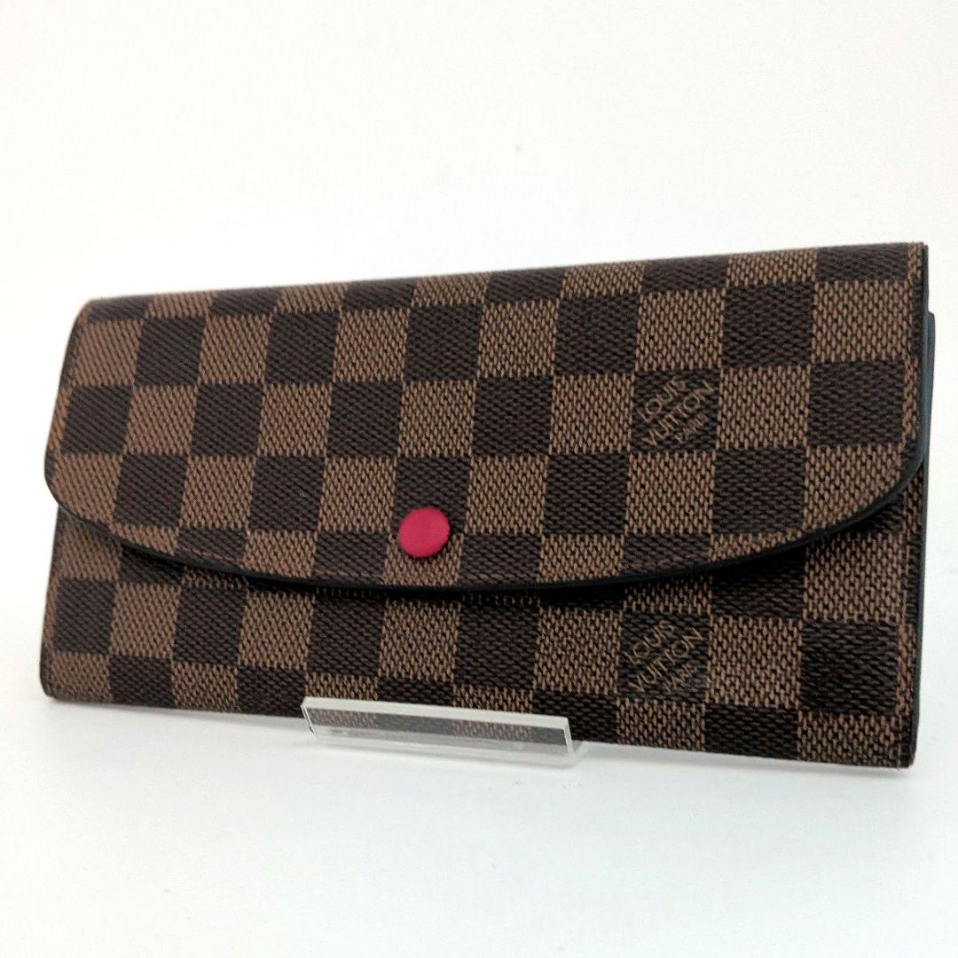 ルイヴィトン LOUISVUITTON ダミエ エベヌ エミリー 長財布 D47