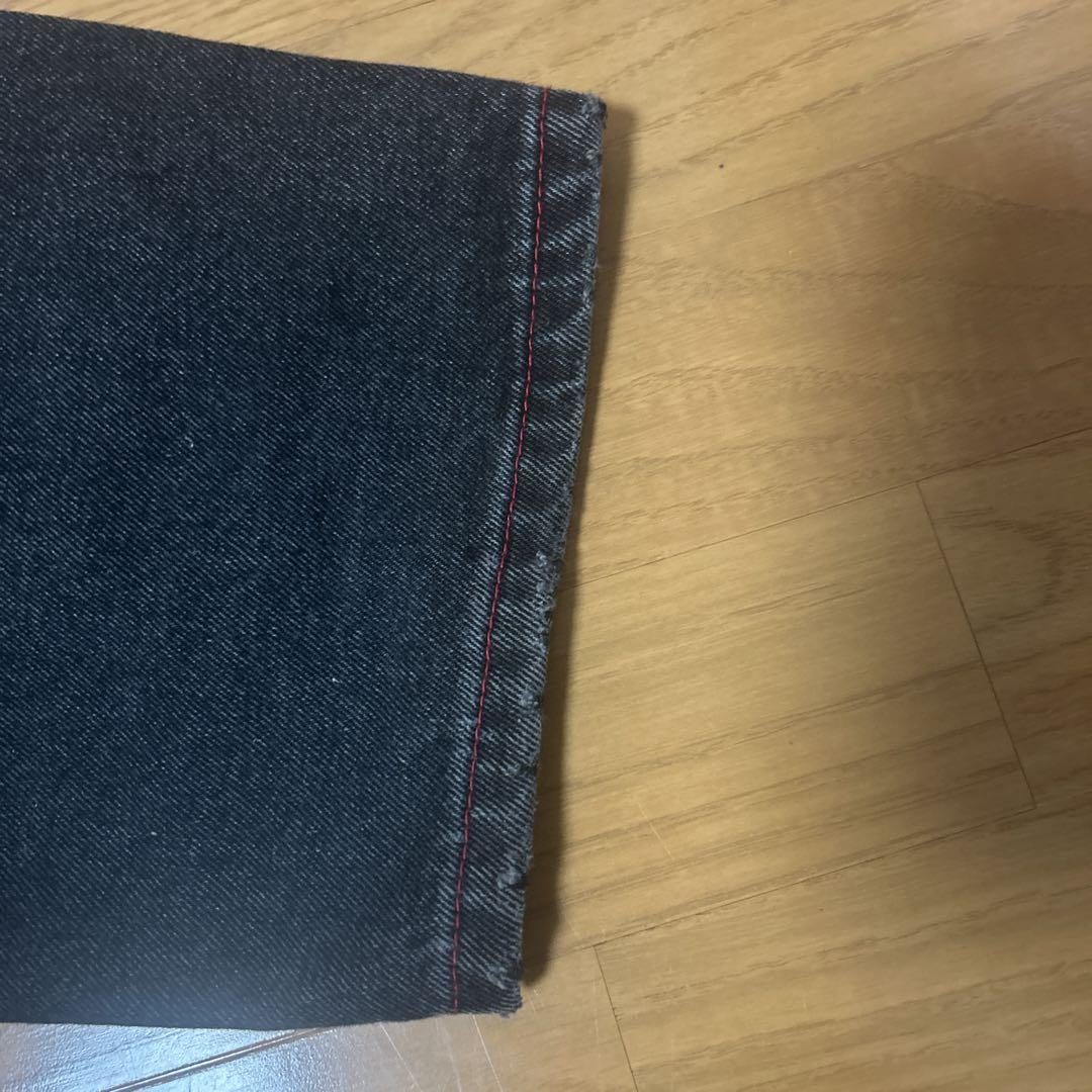 butter goods デニム　ブラック　赤ステッチ　赤帽子　32/32