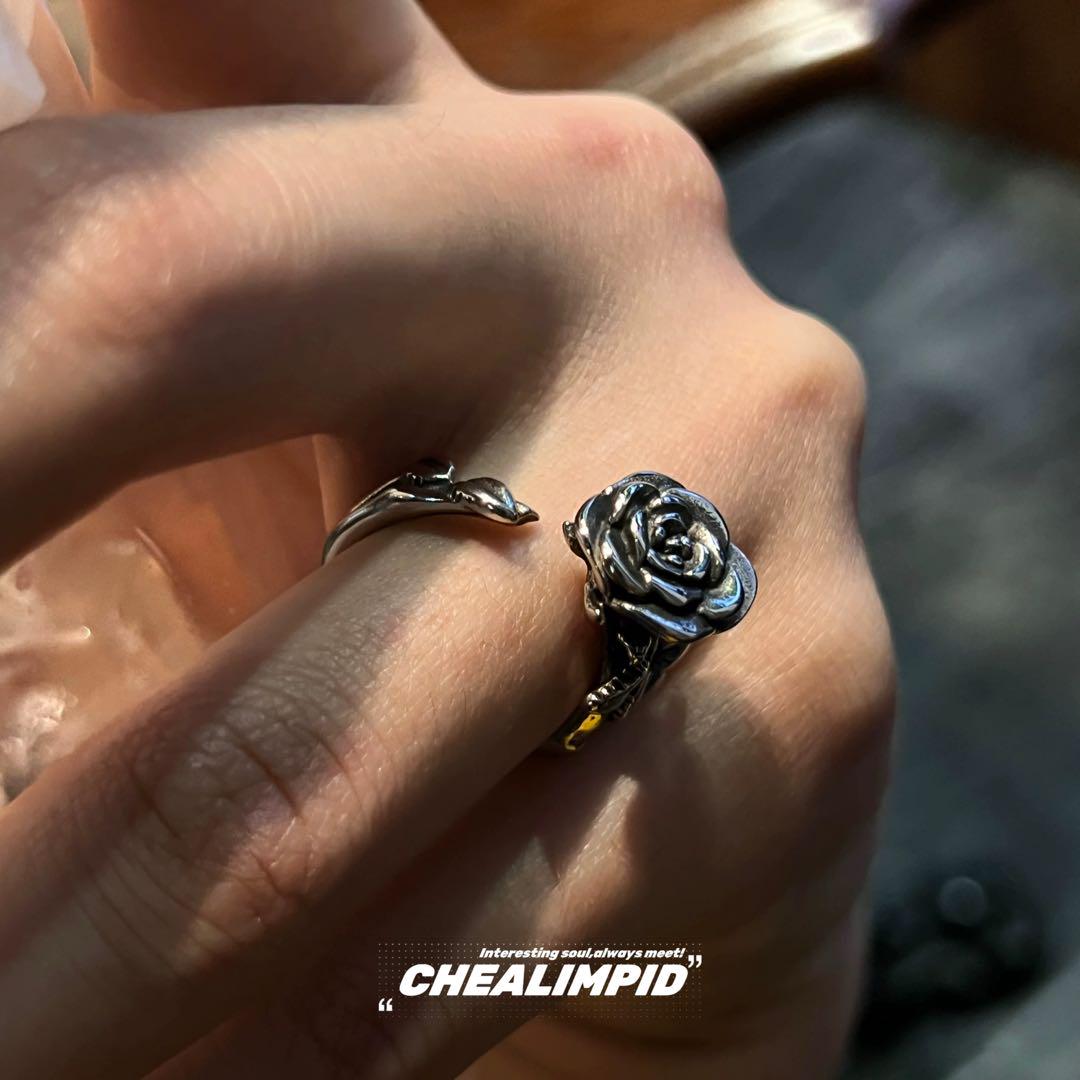 rose titanium steel ring
