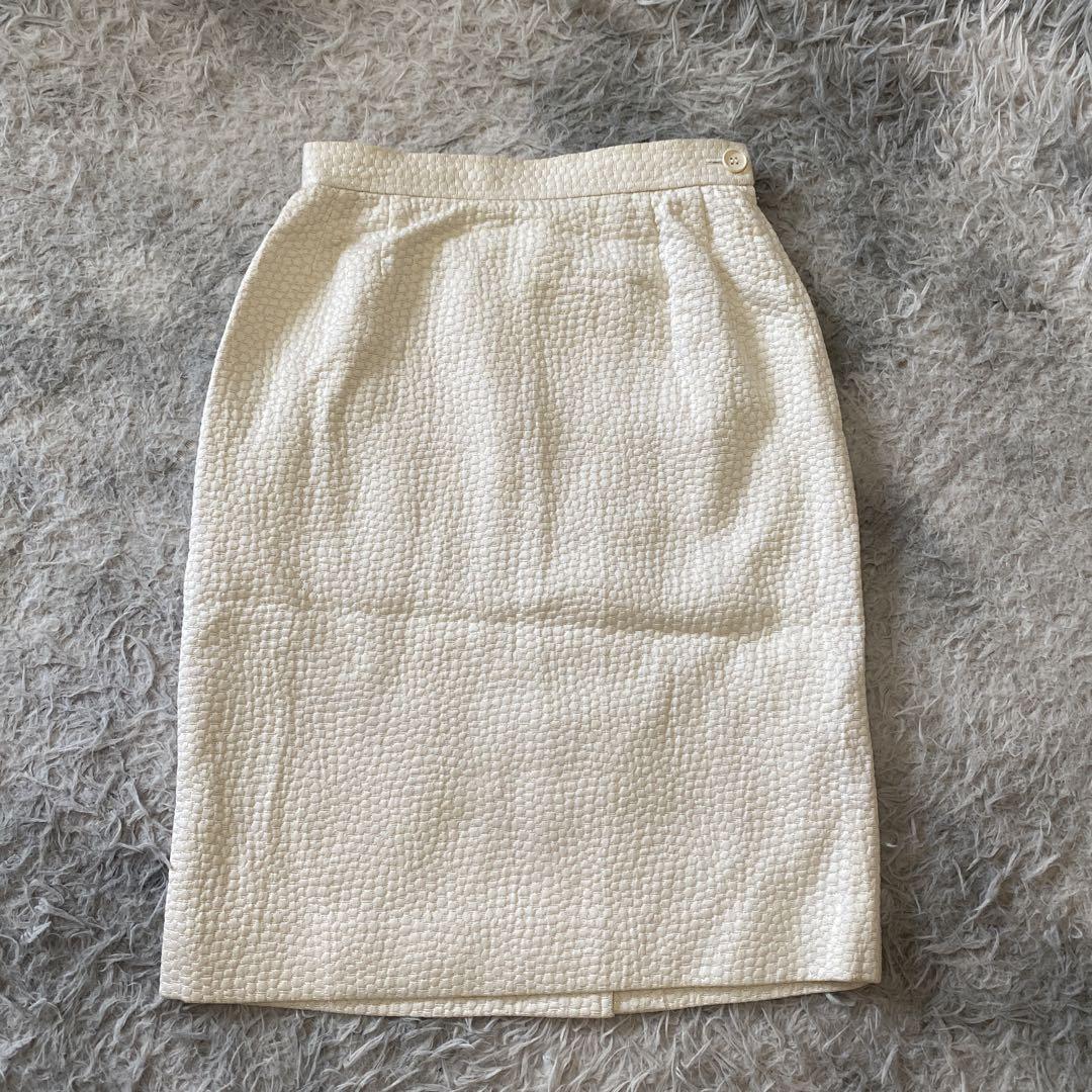 美品◆イヴ サンローラン◆スーツ セット/リボン/ラメ混/ビジュー ボタン