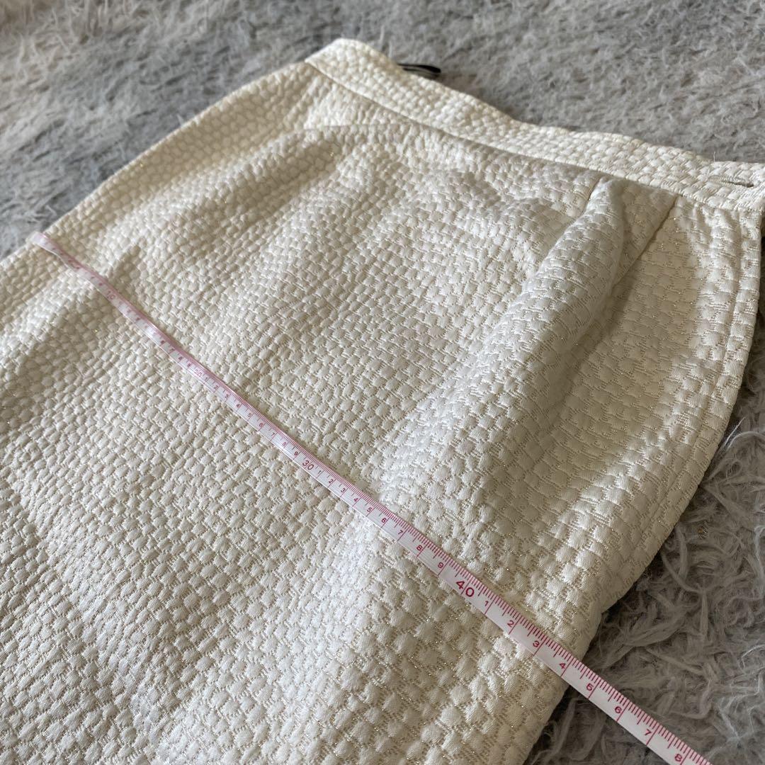 美品◆イヴ サンローラン◆スーツ セット/リボン/ラメ混/ビジュー ボタン