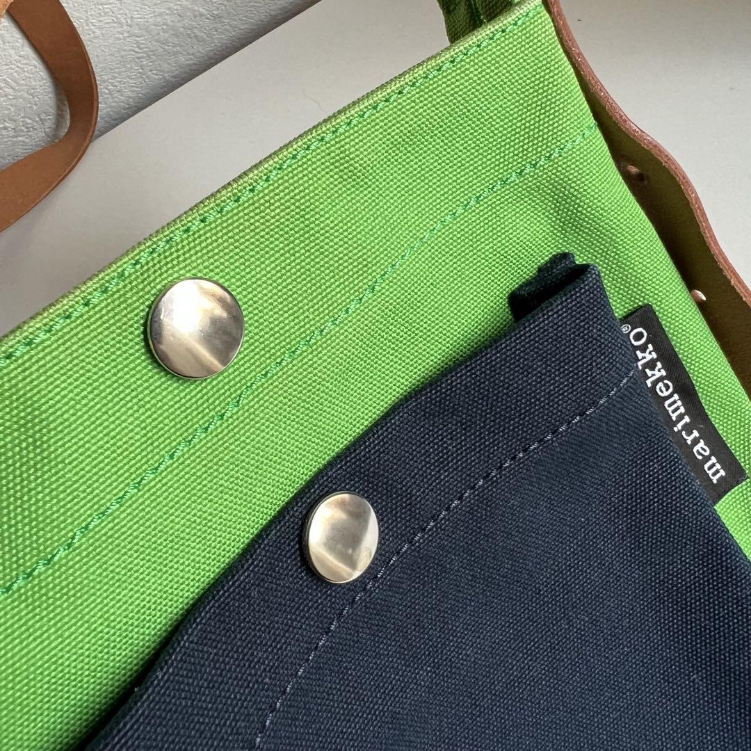 marimekkoマリメッコ pasi ショルダーバッグ グリーン×ネイビー