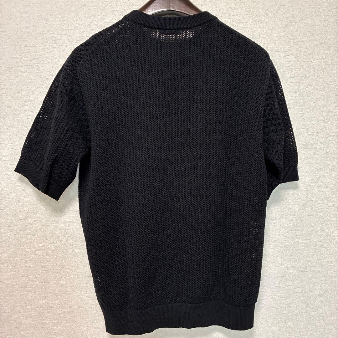 UNITED ARROWS メッシュ編み ブラックニットセーター