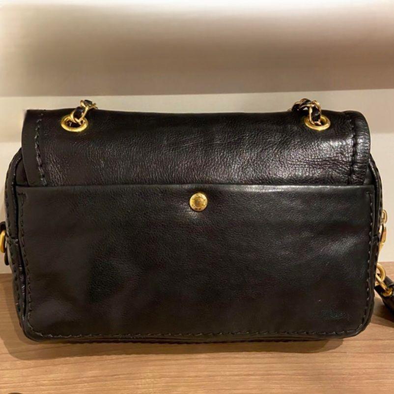 【美品】PRADA プラダ レザー チェーン ショルダーバッグ 本革 ブラック