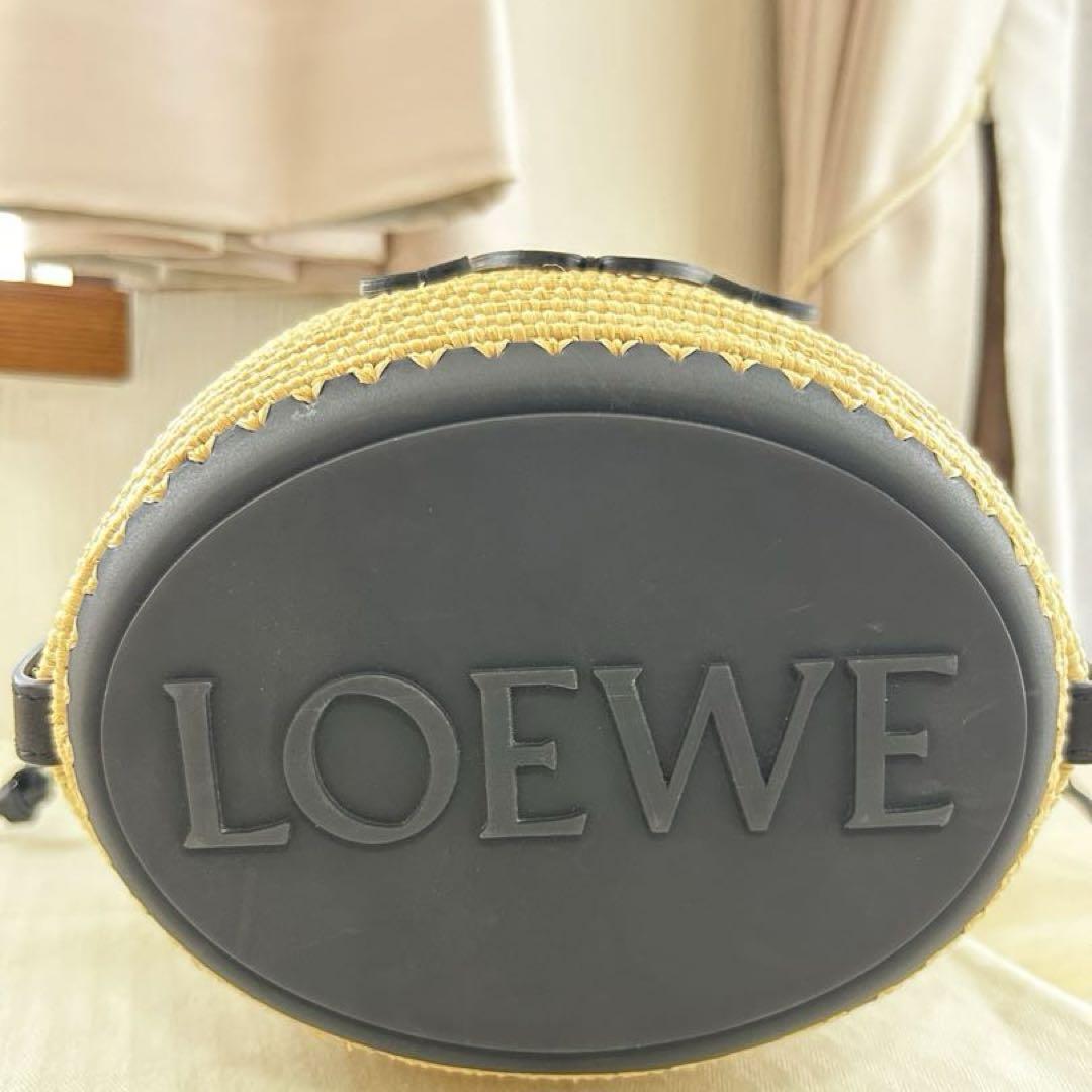 おすし【正規品・美品】LOEWE 　ビーハイブアナグラム　ラフィア