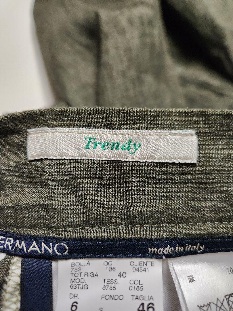 【新品】ジェルマーノ　ビームスF別注　Trendy　1p　リネン　緑　46　春夏