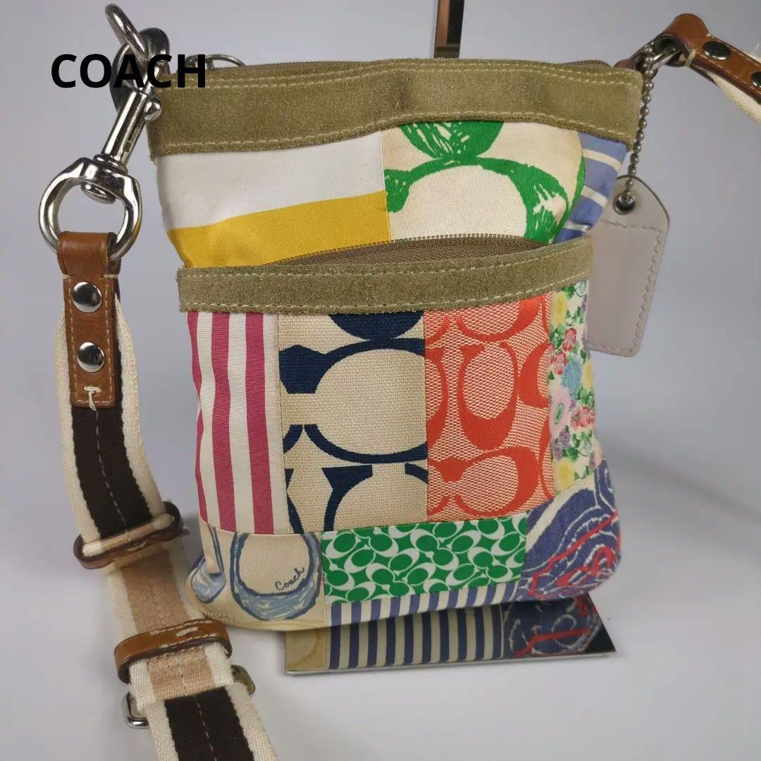 【流行品】COACH ワンショルダー パッチワークデザイン グレー 流行品】COACH ワンショルダー パッチワークデザイン グレー バッグ